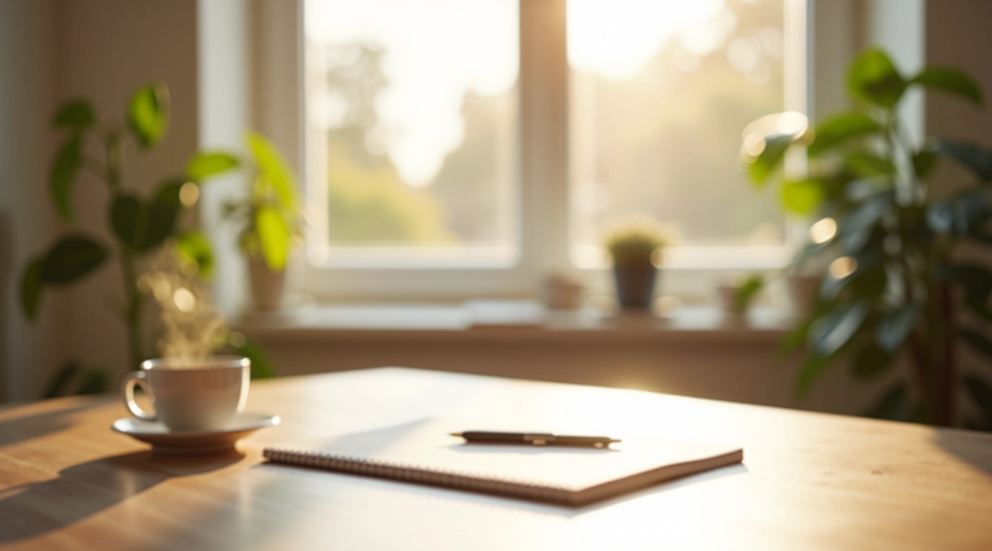 Inspirerende morgenritual med naturligt lys og minimalistisk indretning